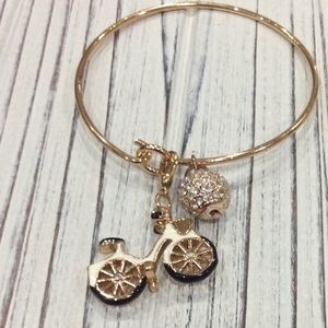 Bicycle Pavement Crystal Charm Bracelet NEW